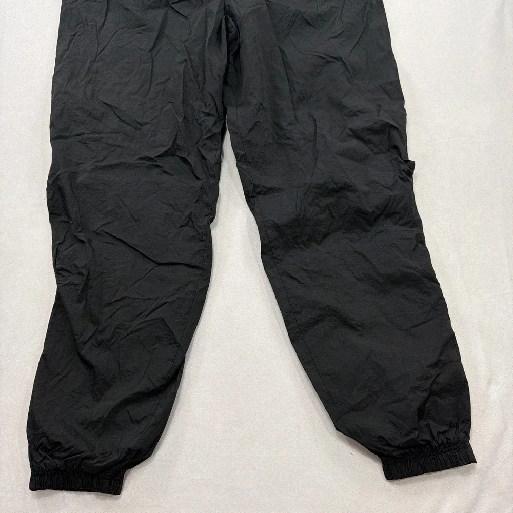 Nike Track Pants Vintage Windbreaker Nylon Lined Zipper Cuff Black Mens Large